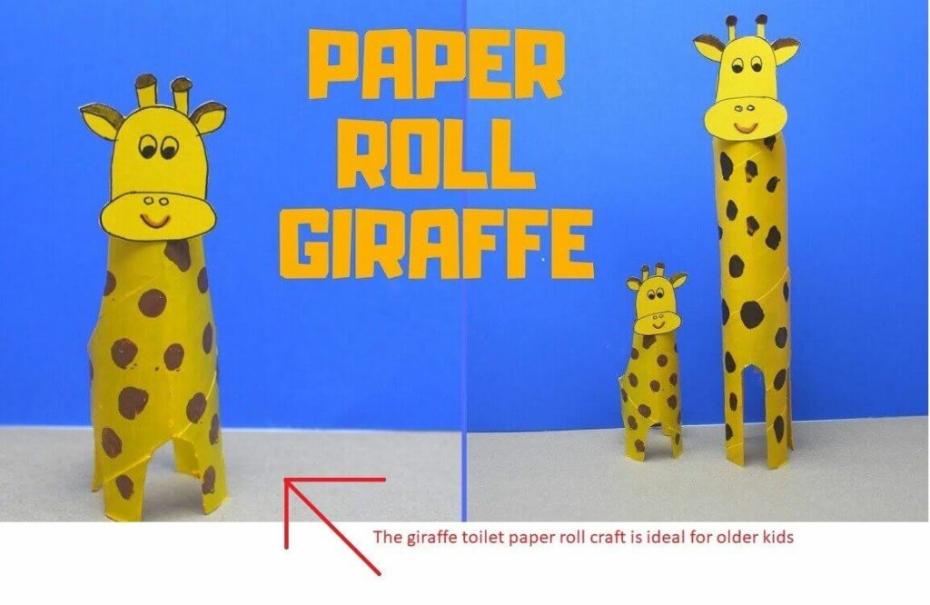 Artesanato com rolo de papel higiênico girafa