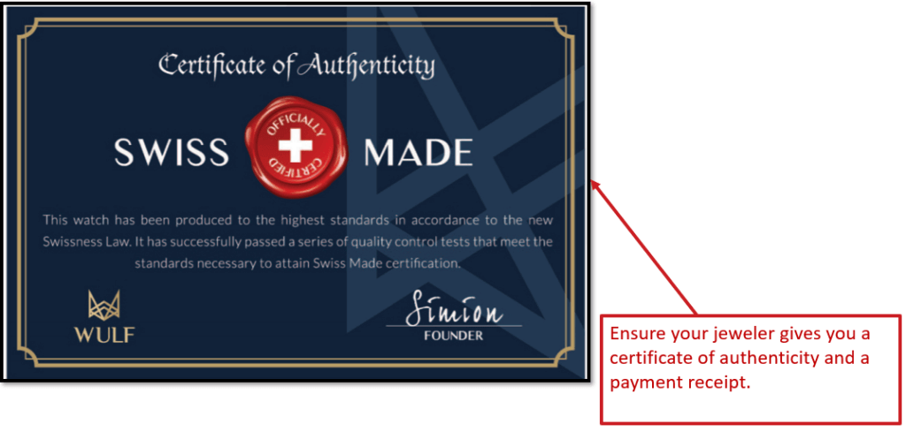 Certificado suizo