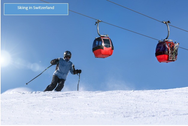 在瑞士滑雪