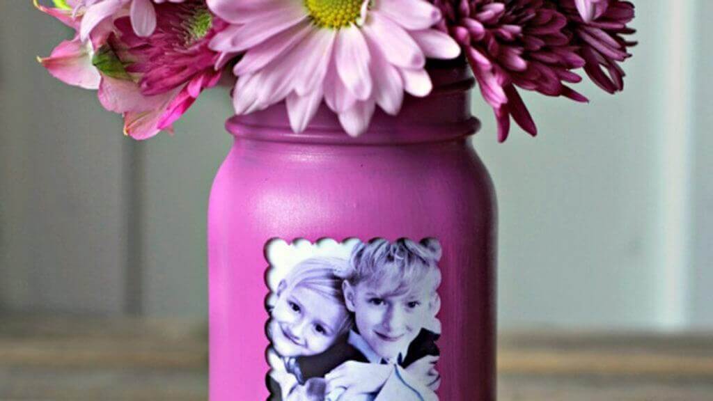 Mason Jar Picture Frame Vases