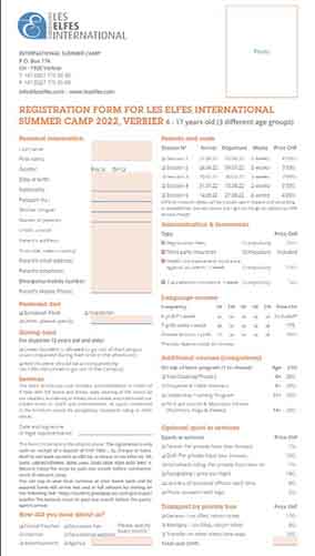 Reg form summer camp 2022