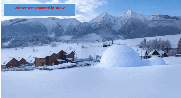 Winter Tent covered in snow