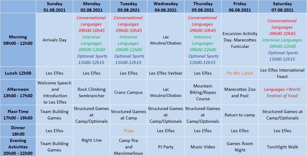 Summer Camp 22 Swiss International Camp